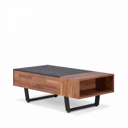 Trapéz alakú vaslábak mély teak színnel.